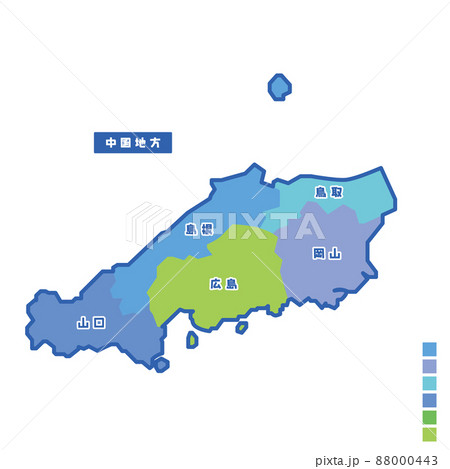 山口県地図のイラスト素材