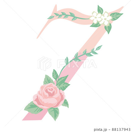 数字 7 花 イラストのイラスト素材
