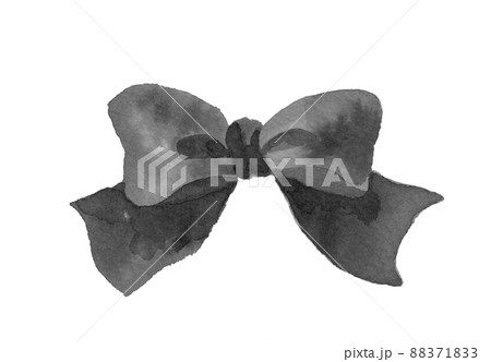 背景 リボン モノクロ かわいいのイラスト素材