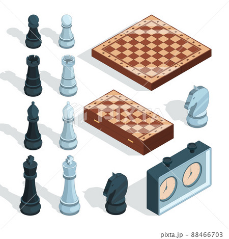 チェス 駒 ルーク 3dのイラスト素材