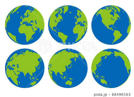 地球 シンプル 白バック 地球儀のイラスト素材 - PIXTA