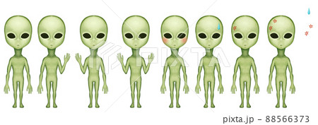 宇宙人 エイリアンのイラスト素材集 ピクスタ