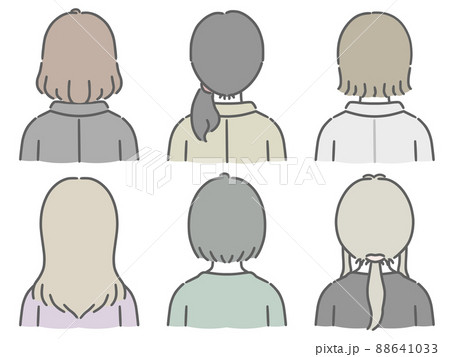 後ろ向きのイラスト素材