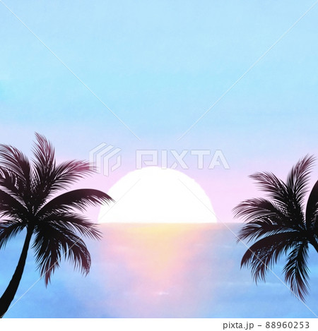 はじまりの朝＊絵画　原画　風景画　海　空　朝日　夕日　ハワイ　沖縄 はじまりの朝＊絵画原画風景画海空朝日夕日ハワイ沖縄