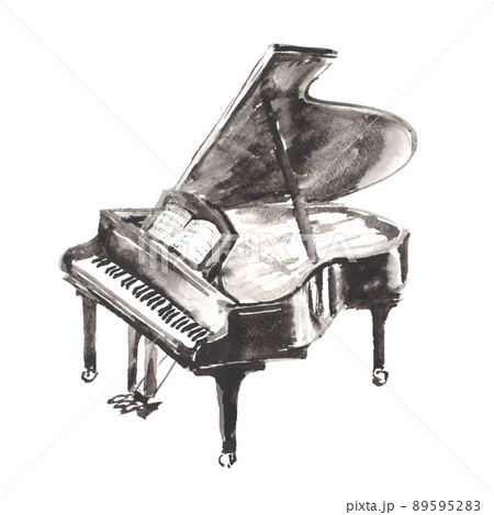 ピアノ グランドピアノ 水彩画 音楽のイラスト素材