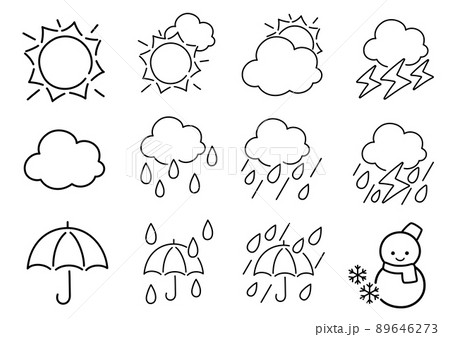 マーク 天気 イラスト シンプルのイラスト素材