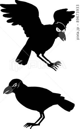 カラス シルエットのイラスト素材