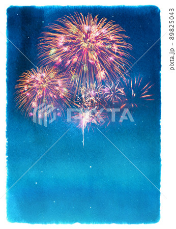 花火 打ち上げ花火 打上花火 色のイラスト素材