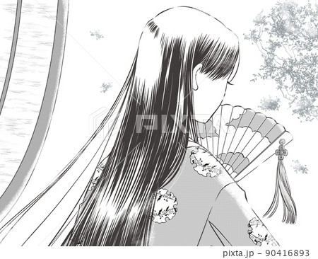 平安貴族 女性のイラスト素材