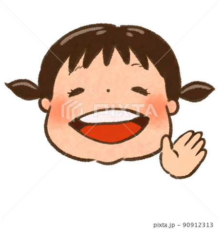 子供 笑顔 女の子 顔のイラスト素材