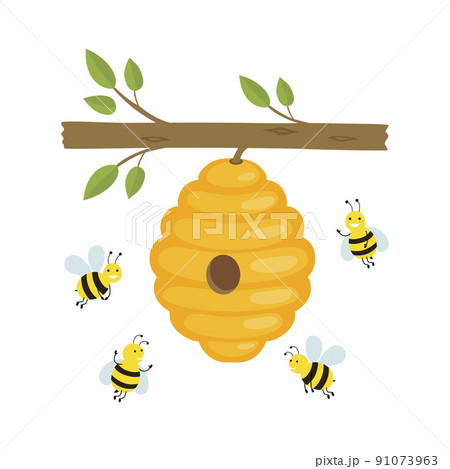 ミツバチ アイコン 蜂 かわいいのイラスト素材