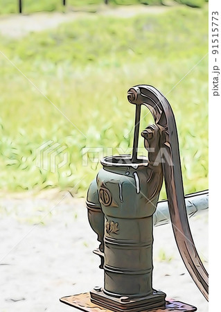 レトロ手押しポンプ、宝手押しポンプ、川本手押しポンプ、手漕ぎ