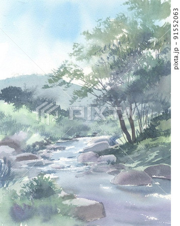 河原のイラスト素材