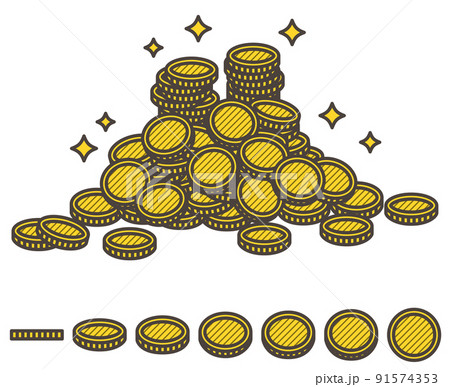 金貨の山のイラスト素材