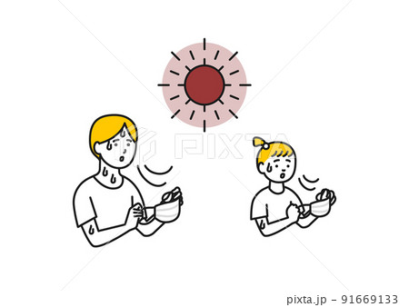 暑いのイラスト素材