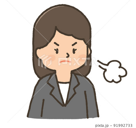 キレ 顔のイラスト素材