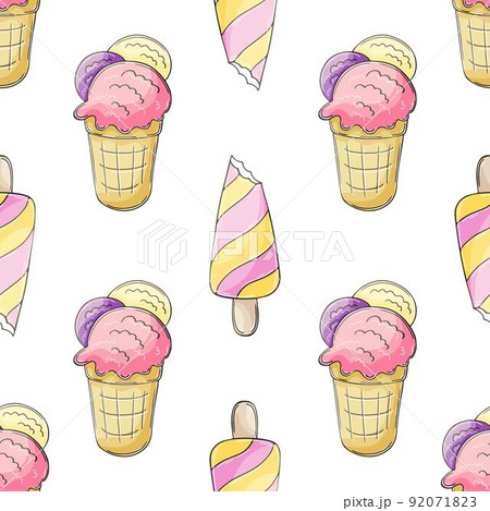アイス パターン 壁紙 アイスクリームのイラスト素材
