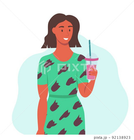 ストロー 飲む 飲み物のイラスト素材