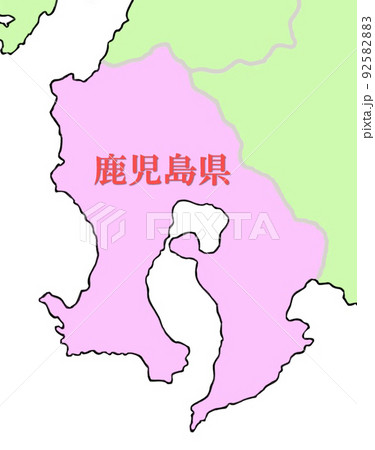 鹿児島市地図のイラスト素材