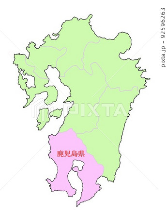 鹿児島市地図のイラスト素材