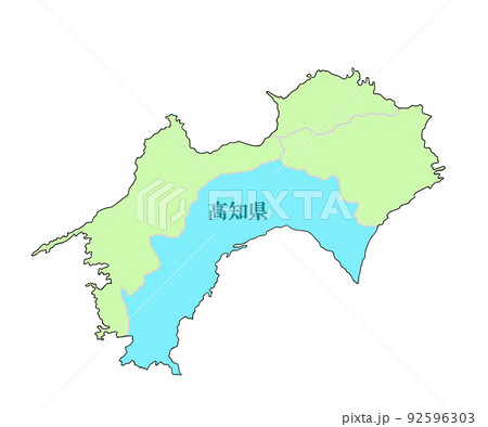 高知 地図 高知県 日本列島のイラスト素材