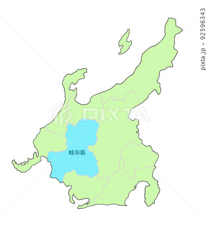 岐阜県 岐阜 マップ 地図のイラスト素材