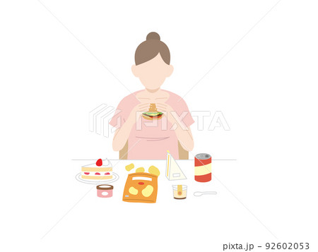 暴飲暴食のイラスト素材