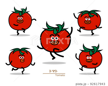 トマト とまと キャラ キャラクターのイラスト素材