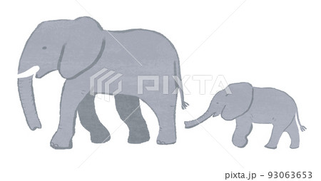 動物 親子 ゾウ 象のイラスト素材 - PIXTA