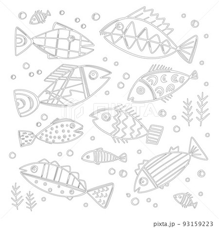 サカナ 魚 魚類 スケッチのイラスト素材