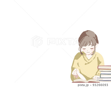 読書 本 読む 女の子のイラスト素材