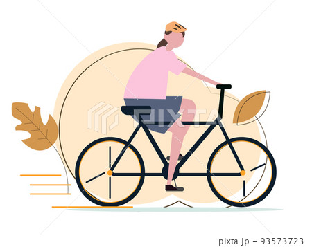 自転車に乗る人のイラスト素材