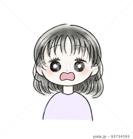 驚く 女の子のイラスト素材