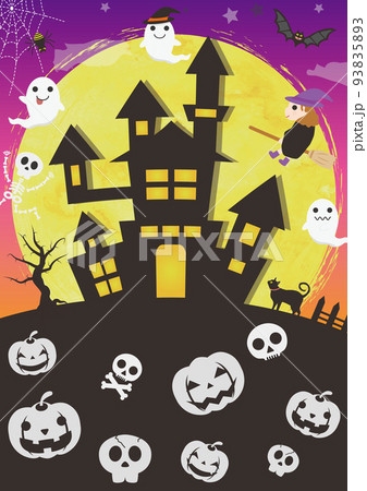 ハロウィン 魔女 ハロウィーン ガイコツのイラスト素材