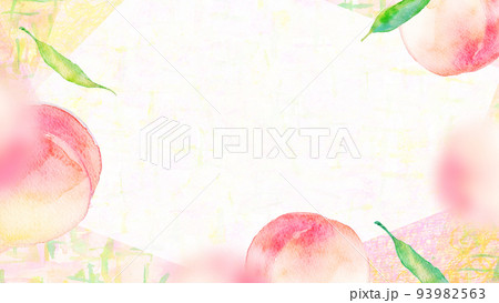 フルーツ 桃 イラスト かわいいのイラスト素材