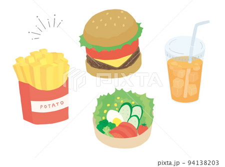 ファーストフード店のイラスト素材