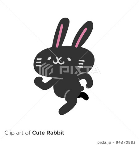 走る うさぎ ランニング かわいい イラストのイラスト素材