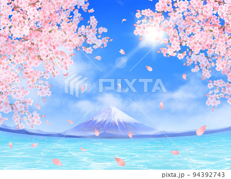海 桜吹雪 桜 太陽のイラスト素材 - PIXTA