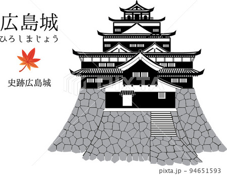 日本の城 お城 石垣のイラスト素材