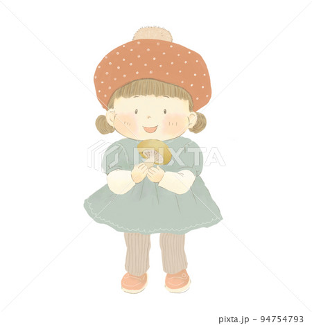 女の子 幼い ワンピース 幼児のイラスト素材