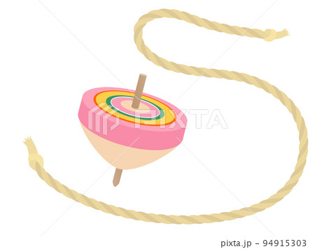 こま回し 正月のイラスト素材