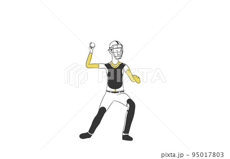 Baseball players flat color vector faceless - Stock Illustration  [77539378] - PIXTA