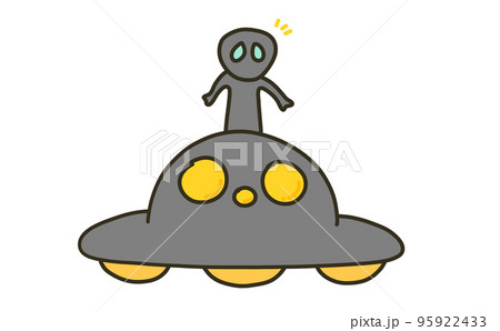 Ufo イラスト かわいい シンプルのイラスト素材