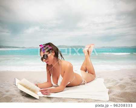 Swimming suit Beach fashion A woman wearing a - Stock Illustration  [59703245] - PIXTA
