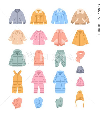 Cartoon autumn clothing. Fall season