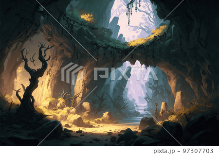 洞窟のイラスト素材集 ピクスタ