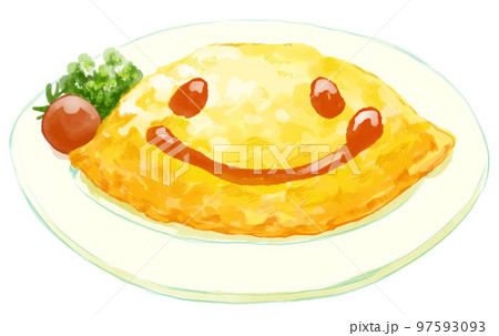 手描きイラスト　ミニ色紙　夏喫茶／オムライス オムライスお絵描きの成長記録とコメ返｜めいどりーみん 秋葉原