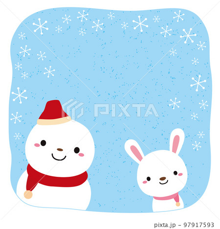 雪だるま 雪 冬 うさぎの写真素材 - PIXTA