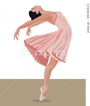 Ballet ballerina silhouette arabesque pink - Stock Illustration [43479673]  - PIXTA