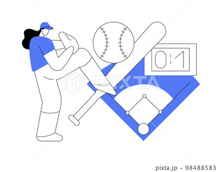 pitcher throwing a baseball - Stock Illustration [96713493] - PIXTA